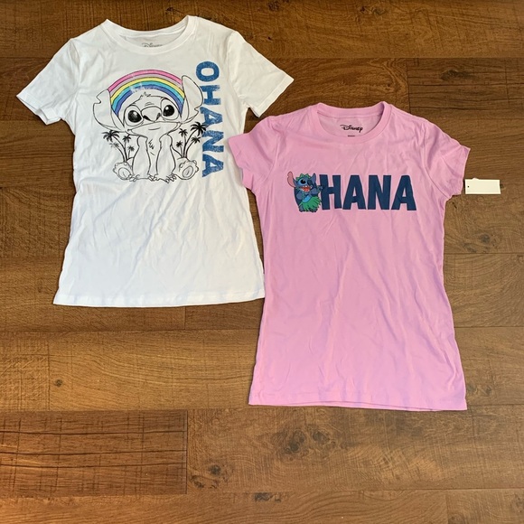 2 nwt disneys Lilo & Stitch t-shirt’s juniors Medium - Picture 1 of 8